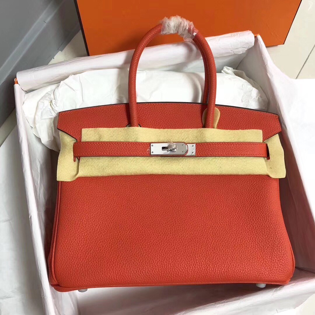 Hermes Birkin 35CM Togo Leather Handbag Feu Orange